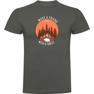тениска,мъжки,тениски,kruskis,make,a,friend,short,sleeve,t,shirt,dark,army,green,(green)