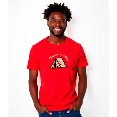 тениска,мъжки,тениски,kruskis,nature,is,calling,short,sleeve,t,shirt,red,(red)