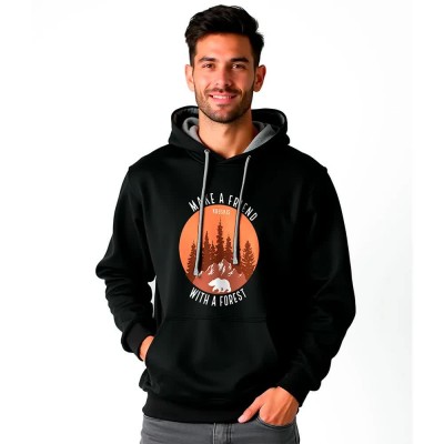 суичър,мъжки,пуловери,kruskis,make,a,friend,hoodie,black,(black,grey)