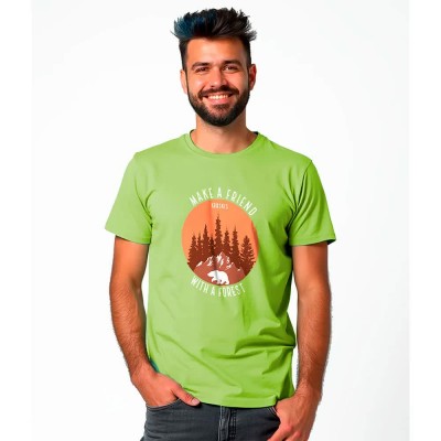 тениска,мъжки,тениски,kruskis,make,a,friend,short,sleeve,t,shirt,green,(light,green)
