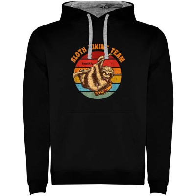 суичър,мъжки,пуловери,kruskis,sloth,hiking,team,hoodie,black,grey,(black)