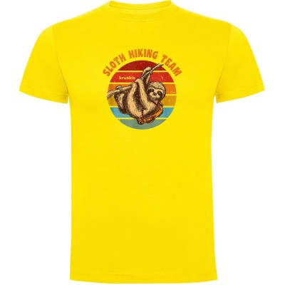 тениска,мъжки,тениски,kruskis,sloth,hiking,team,short,sleeve,t,shirt,yellow
