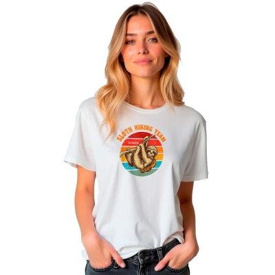 тениска,дамски,тениски,kruskis,sloth,hiking,team,short,sleeve,t,shirt,white,(white)