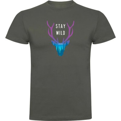 тениска,мъжки,тениски,kruskis,stay,wild,short,sleeve,t,shirt,dark,army,green,(green)