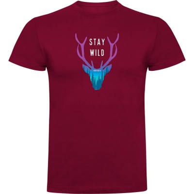 тениска,мъжки,тениски,kruskis,stay,wild,short,sleeve,t,shirt,dark,red,(red)