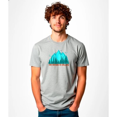тениска,мъжки,тениски,kruskis,the,nature,is,calling,short,sleeve,t,shirt,heather,grey