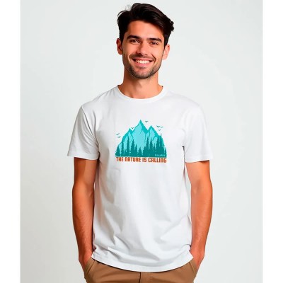 тениска,мъжки,тениски,kruskis,the,nature,is,calling,short,sleeve,t,shirt,white