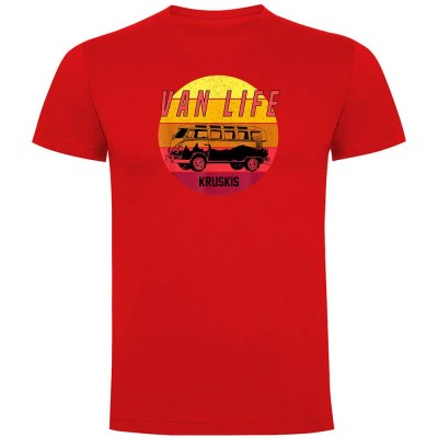 тениска,мъжки,тениски,kruskis,van,life,sunset,short,sleeve,t,shirt,red
