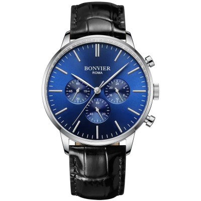 часовник,часовници,bonvier,chrono,bv040,watch,blue