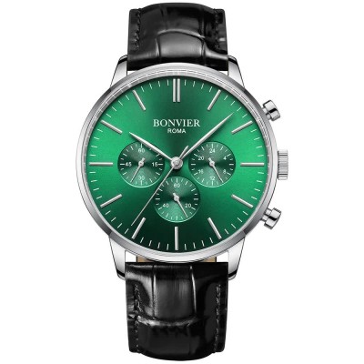 часовник,часовници,bonvier,chrono,bv042,watch,green