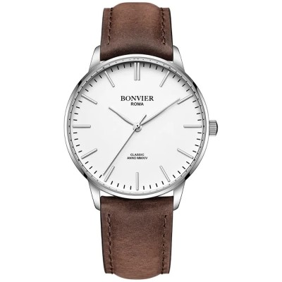 часовник,часовници,bonvier,classic,bv045,watch,brown