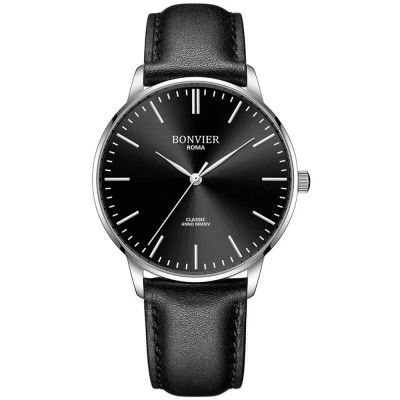 часовник,часовници,bonvier,classic,bv055,watch,black