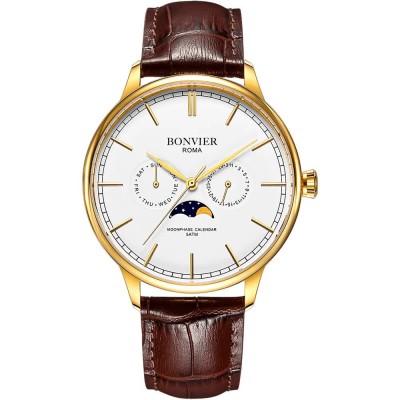 часовник,часовници,bonvier,moonphase,bv067,watch,golden