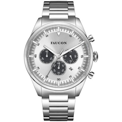 часовник,часовници,faucon,chrono,f10009,watch,silver