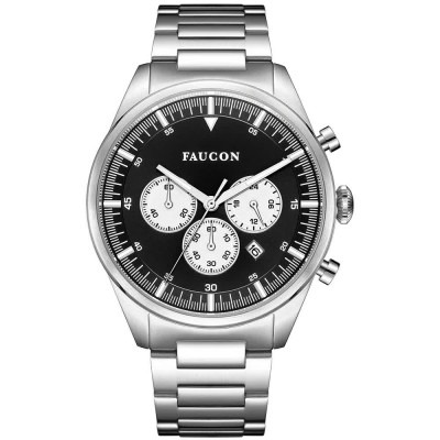 часовник,часовници,faucon,chrono,f10010,watch,silver
