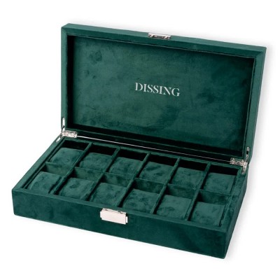 бижутерия,dissing,velour,0000281,watch,box,green,(winder,6,black)