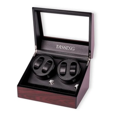 бижутерия,dissing,wood,0000271,watch,box,silver,(winder,4,black)