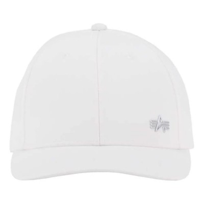 шапка,всички,шапки,alpha,industries,metal,label,cap,white,(white,metal,silver)