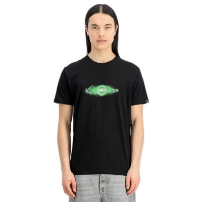 тениска,мъжки,тениски,alpha,industries,lightning,short,sleeve,t,shirt,black,poison,green,(black)
