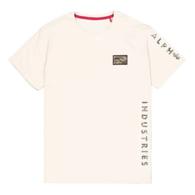 тениска,мъжки,тениски,alpha,industries,camo,sleeve,short,sleeve,t,shirt,vintage,white,(beige)