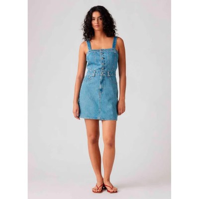 рокля,дамски,поли,и,рокли,levi's®,iconic,button,long,sleeve,short,dress,blue