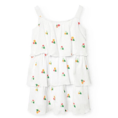 рокля,дамски,поли,и,рокли,boboli,bambula,floral,sleeveless,dress,white,(white)