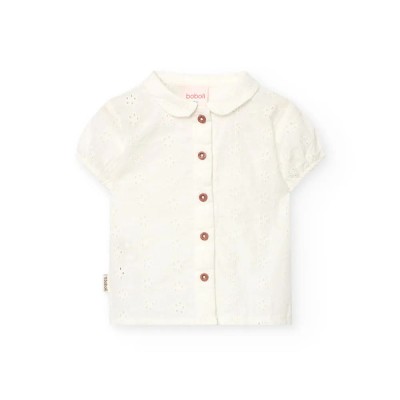 риза,с,къс,ръкав,детски,ризи,boboli,batiste,embroidered,short,sleeve,shirt,beige,(chemical,white)