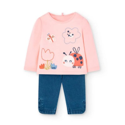 детски,екипи,boboli,knit,long,sleeve,set,pink,(flamingo)