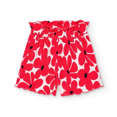 къси,панталони,мъжки,панталони,дамски,панталони,boboli,knit,floral,shorts,red,(daisy,print)