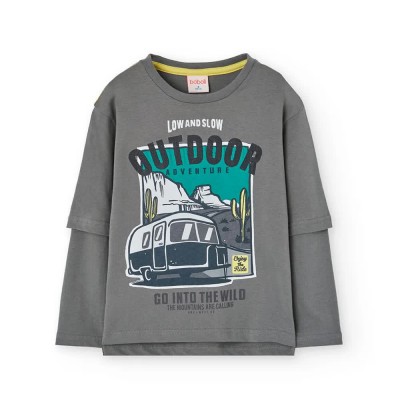 тениска,мъжки,тениски,дамски,тениски,boboli,knit,long,sleeve,t,shirt,grey,(steel)