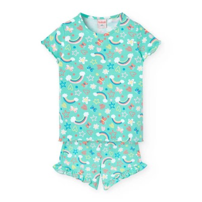 пижама,детски,пижами,boboli,knit,short,sleeve,pyjama,multicolor,(magic,world,print)