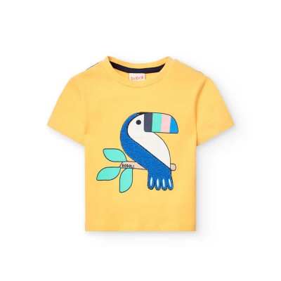 тениска,мъжки,тениски,дамски,тениски,boboli,knit,short,sleeve,t,shirt,yellow,(corn)