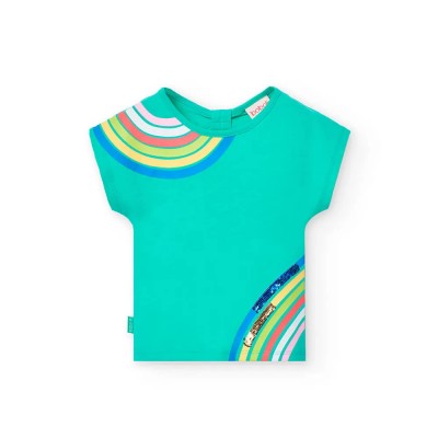 тениска,мъжки,тениски,дамски,тениски,boboli,knit,short,sleeve,t,shirt,green,blue,(jade)