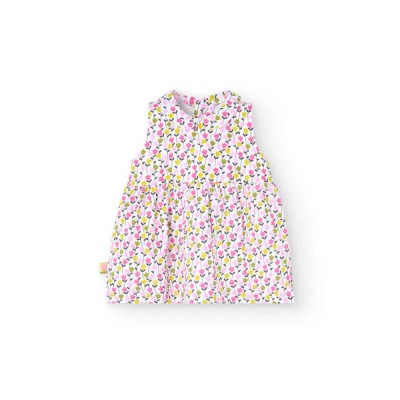 рокля,дамски,поли,и,рокли,boboli,knit,stretch,sleeveless,dress,white,(tulips,print)