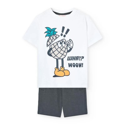 детски,екипи,детски,облекла,за,момчета,boboli,knit,short,sleeve,set,white,(anthracite)