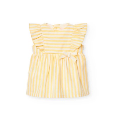 рокля,детски,поли,и,рокли,boboli,linen,striped,dress,yellow