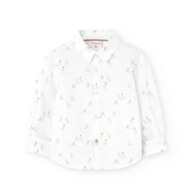 риза,с,дълъг,ръкав,детски,ризи,boboli,poplin,printed,long,sleeve,shirt,zebra,print,white,background,(white)