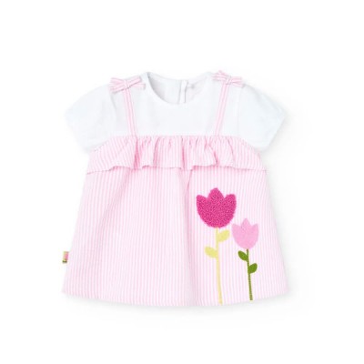 рокля,детски,поли,и,рокли,boboli,poplin,striped,dress,bicolor,mauve,list,(pink)