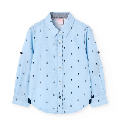риза,с,дълъг,ръкав,дамски,ризи,мъжки,ризи,boboli,printed,long,sleeve,shirt,blue,(pineapple,print)
