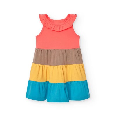 рокля,детски,поли,и,рокли,boboli,ruffles,dress,multicolor,(watermelon)