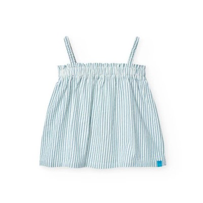 потник,детски,ризи,детски,облекла,за,момичета,детски,блузи,boboli,striped,sleeveless,shirt,green,(laguna,bicolor,list)