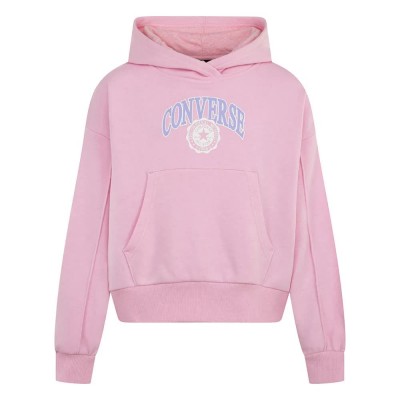 детски,суичър,детски,блузи,converse,kids,varsity,pintuck,hoodie,pink,(lt,jellyfish,jitter,htr)