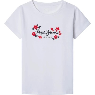 тениска,детски,тениски,pepe,jeans,maisie,short,sleeve,t,shirt,white,(white)
