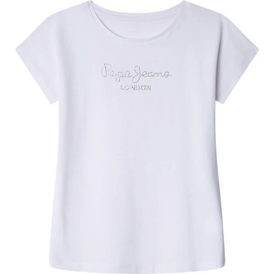 тениска,детски,тениски,pepe,jeans,nuria,short,sleeve,t,shirt,white,(white)