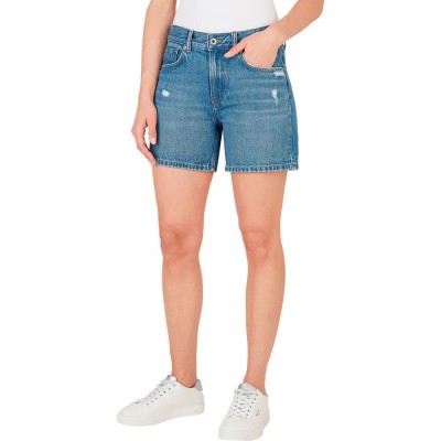 къси,панталони,дамски,панталони,pepe,jeans,regular,mable,high,waist,shorts,blue
