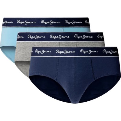 мъжко,бельо,pepe,jeans,solid,slips,3,units,blue,grey,(sky,blue)