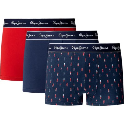 боксерки,мъжко,бельо,pepe,jeans,surf,boxers,3,units,red,blue,(navy)
