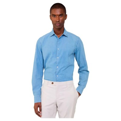 риза,с,дълъг,ръкав,мъжки,ризи,façonnable,cl,sp,indigo,eoe,long,sleeve,shirt,blue
