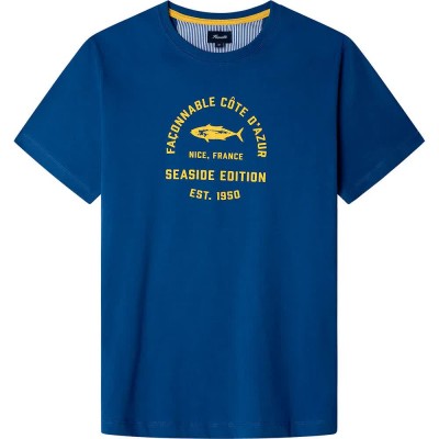 тениска,мъжки,тениски,façonnable,fish,front,print,short,sleeve,t,shirt