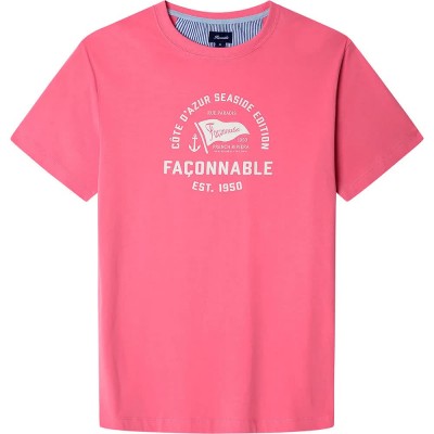 тениска,мъжки,тениски,façonnable,flag,front,print,short,sleeve,t,shirt,magenta,purple,(pink)